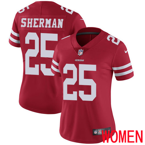 San Francisco 49ers Limited Red Women Richard Sherman Home NFL Jersey 25 Vapor Untouchable